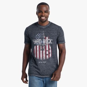 Men's Burnout Flag Guitar Graphic Tee