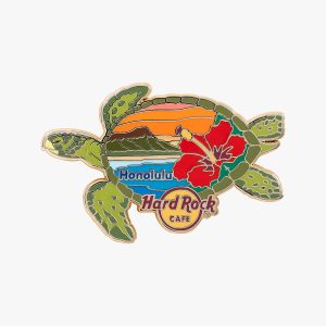 Honolulu Sunset Turtle Pin