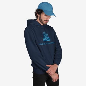Guitar Hotel Pullover Hoodie in Navy