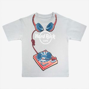 Rock Kids Headphones Logo Tee in Gray