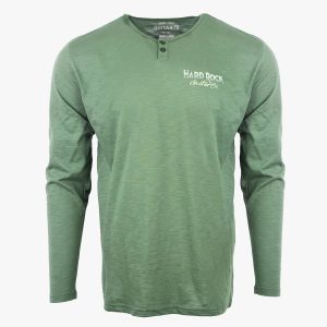 Guitar Company Hybrid Henley Longsleeve Tee in Military Green
